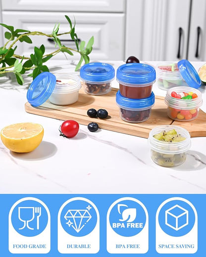 Salad Dressing Containers, [8 Pack*2 oz] Reusable Easy to Open Dressing, Condiment, Sauce, Dip Containers to Go With Leak-Proof Twist Top Lids, Bpa Free, Safe For Microwave, Freezer, Dishwasher