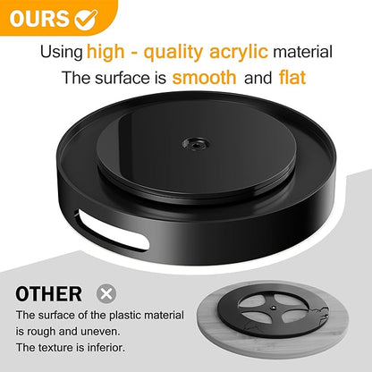 Lazy Susan Organizer Homerays 13 Inch Non-Skid Bamboo Lazy Susan for Kitchen Rotating Spice Rack with Handles, Wood Turntable for Kitchen Cabinet,Countertop (Black, Large)