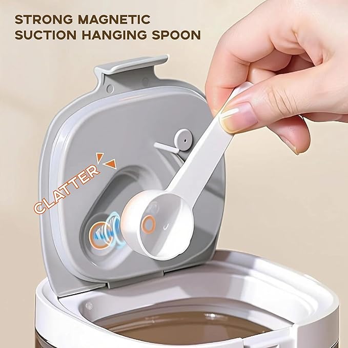 Airtight Coffee Canister, 15oz Coffee Storage Container with Scoop, Kitchen Food Storage Jar for Grounds Coffee, Beans, Tea, Sugar, Flour, Cereal, 1300ml
