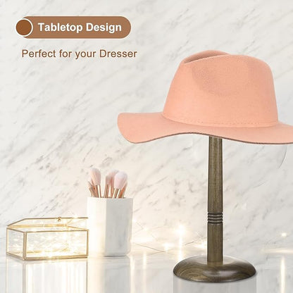uxcell Hat Rack Stand and Tabletop Wig Display Stand with Dome Design 17 Inch Height for Baseball Caps, Fedora, Wigs, Coffee