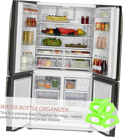Amosfun 2pcs Refrigerator Beer Holder Mat Silicone Beverage Organizer for Fridge - Can Dispenser for Cans and Bottles Temperature Resistance Fits Soda Beer and More