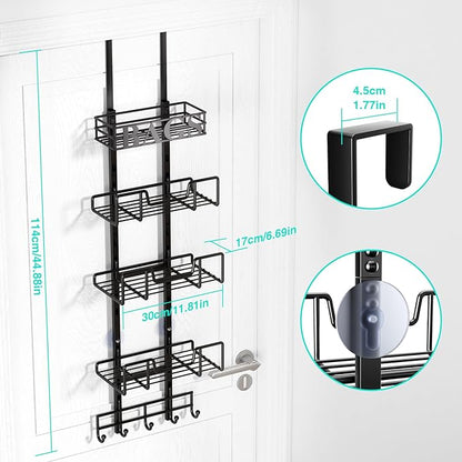 HapiRm Over Door Purse Organizer - Adjustable Purse Storage Rack with Bags Design Metal Basket, Wall Mounted Handbag Organizer, Hanging Handbag Holder, Can Use As 1/2 Part Detachable