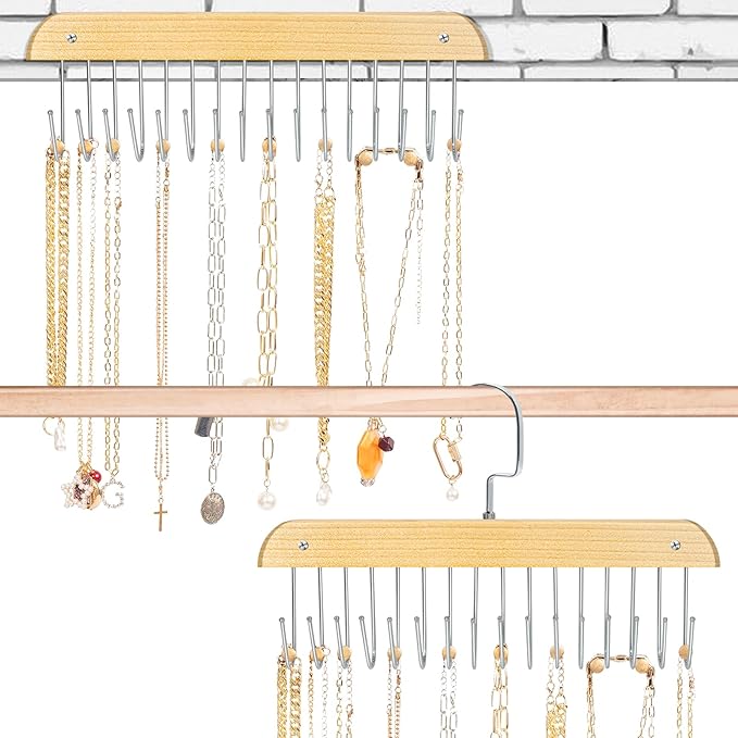 Jewelry Holder Organizer Wall Mount Necklace Holder Necklace Organizer, Hanging Jewelry Organizer