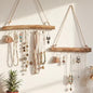 Yinkin 2 Pcs Natural Driftwood Jewelry Hanger Wall Driftwood for Crafts with Hooks 15.75 Inch 9.84 Inch Boho Wall Jewelry Shelf for Home Walls Shop Window Display