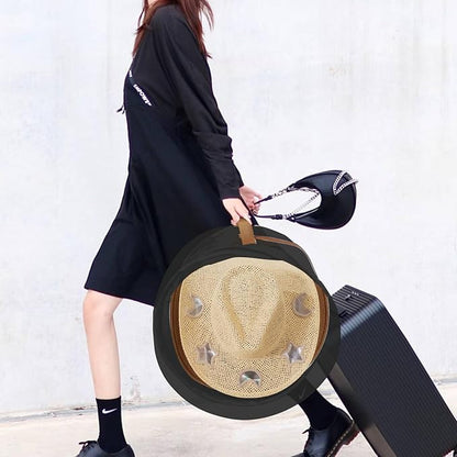 STARGAZ Oversized Clear Hat Storage Bag, Hat boxes for women storage, Cowboy hat storage, Hat accessories, hat organizer for closet, hat travel case with Handle, Holds Up to 10 Hats(Black 2 Pack)