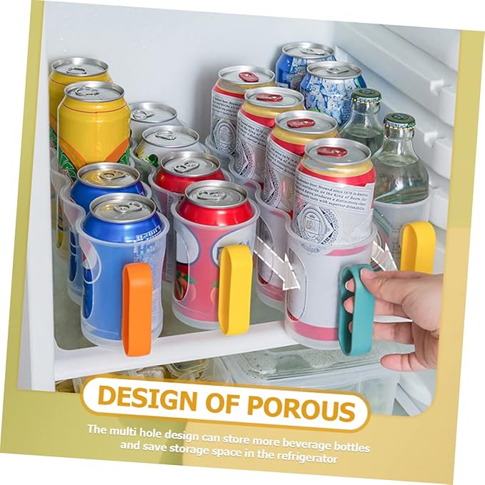 3pcs Soda Can Dispenser and Storage Box Fridge Organizer for Drinks Easy Access Can Holder Random Color