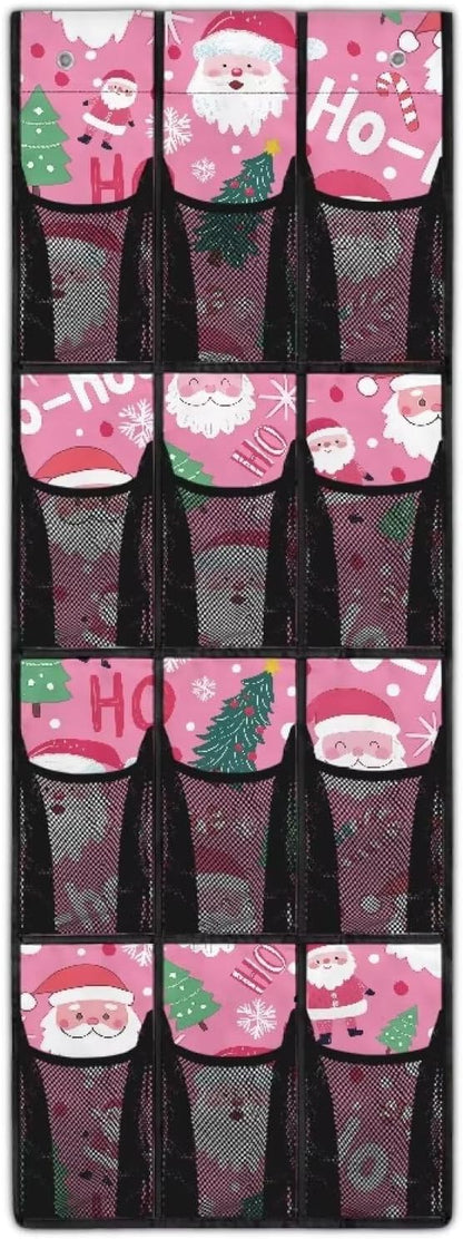 Father Christmas Behind The Door Organizer for Xmas Home Decor Door Hanging Shoe Organizer for Dorm Room Essentials