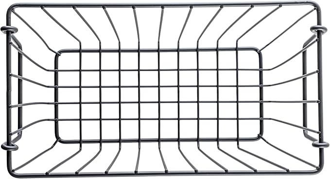 G.E.T. WB-314-MG Heavy Duty Iron Wire Utility Storage Basket / Bin with Handles, 10" x 5" x 7"