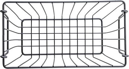 G.E.T. WB-314-MG Heavy Duty Iron Wire Utility Storage Basket / Bin with Handles, 10" x 5" x 7"