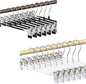 Pants Hangers with Clips for Women Black 20 Pack and White 10 Pack Adjustable Heavy Duty Space Saving Skirt Hangers Non-Slip Trousers, Jeans Clothes,12Inch