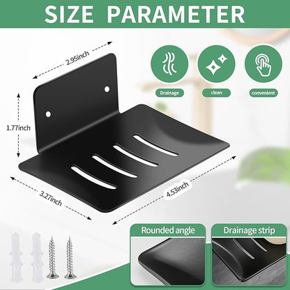 YUZP Soap Holder for Shower with Stainless Steel,Rustproof Soap Saver Sponge Holder for Bathroom,Tub,Kitchen Sink (Black Bore)