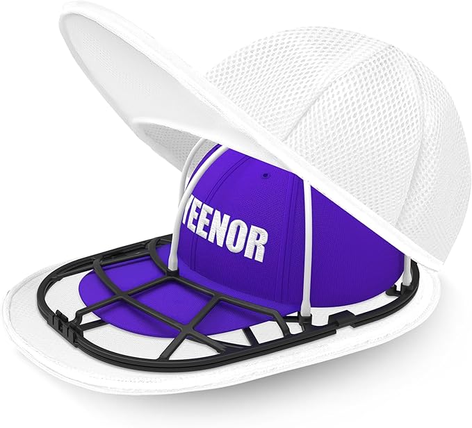 Hat Washer Cage with Mesh Bag – Baseball Cap Cleaner for Washing Machine & Dishwasher, 1 Set (Assembly Required)