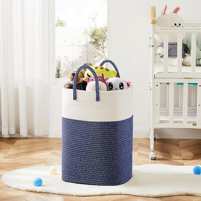 Artfeel Laundry Basket,Woven Cotton Rope Laundry Hamper,60L Versatile Storage for Dirty Clothes,Baby Toys,and Blankets in Bathroom, Nursery,and Living Room