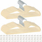 Velvet Pants Hangers Non Slip, 30 Pack Velvet Hangers for Closet with 30 Hooks, Slimline Pants Hanger, Strong Durable Space Saving Flocked Hangaers for Pants/Shirts/Bra/Shorts (Cream-M-Shape)