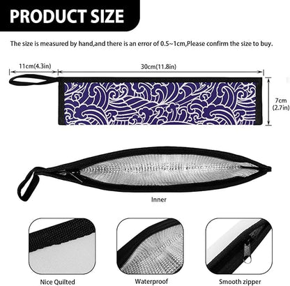 Purple Flatware Storage Bag Case Portable Travel Tableware Bag Travel Utensils Cutlery Bag for Fork Spoon, Chopsticks,11.8 Inch Camping Organzier