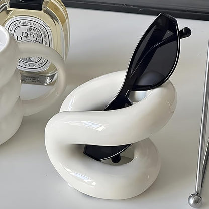 Minimalist Design White Ceramic Makeup Brushes Holder Stand Rack Organizer, Cosmetic Pen Toothbrushes Holder Dressing Table Decor