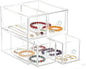 Clear Acrylic Makeup Organizer with 2 Drawer Trays, Cosmetic Storage for Bedroom, Bathroom, Countertop, Dresser (Medium, 2)