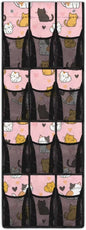 Cute Cat Behind The Door Organizer 12 Pockets Shoe Holder Hanger for Living Room Space Saving Over The Door Shoe Organizer Bathroom Pink Wall Hanging Storage for Closet