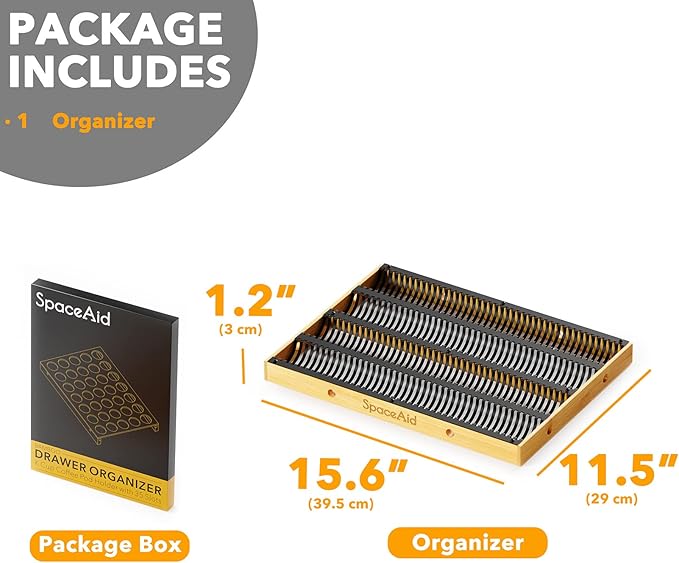 SpaceAid Coffee Pod Holder Drawer Organizer for Nespresso Vertuo Capsule, Bamboo Holder Tray Storage for Nespresso Vertuo, Compatible with 40 Big or 52 Small Vertuoline Pods (Drawer Insert)