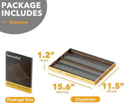 SpaceAid Coffee Pod Holder Drawer Organizer for Nespresso Vertuo Capsule, Bamboo Holder Tray Storage for Nespresso Vertuo, Compatible with 40 Big or 52 Small Vertuoline Pods (Drawer Insert)
