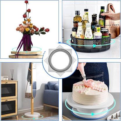 10 Pack Square Rotating Plate 500 lbs Capacity 6 Inch Lazy Susan Turntable Hardware Square Plate Bearings Swivel Plates for Serving Trays, 360° Chair, Cabinet, Craft Project