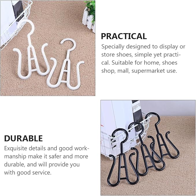 Happyyami 12pcs Thickened Plastic Shoe Display Hooks Sturdy Shoes Organizer for Install Hanging Hooks