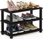 Furinno Turn-S-Tube 3-Tier Shoe Rack, Espresso/Black