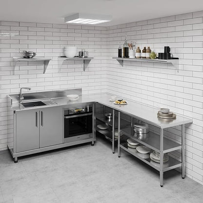AmGood 10 in. x 60 in. Stainless Steel Wall Shelf | NSF | Metal Shelving | Garage, Laundry, Storage, Utility Room | Restaurant, Commercial Kitchen