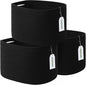 ECDYQXVU Cotton Rope Storage Basket, 15x10x9 Inches, Woven Basket for Shelves, Clothes, Towels, Books, and Laundry, Black (3 Pack)