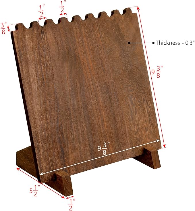 Ikee Design Set of 2 Wood Necklace Jewelry Display Stand for 8 Necklaces, Necklace Display Holder Organizer, Brown Color