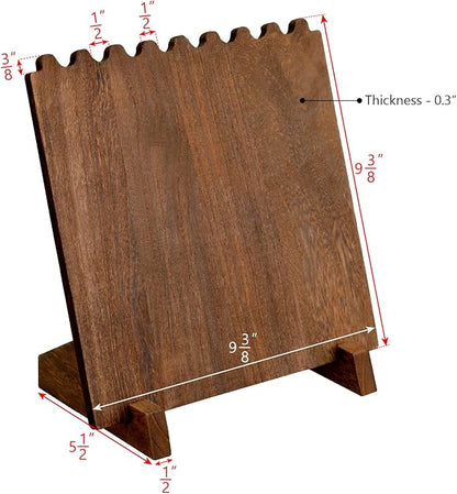 Ikee Design Set of 2 Wood Necklace Jewelry Display Stand for 8 Necklaces, Necklace Display Holder Organizer, Brown Color