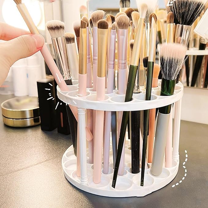 Makeup Brush Holder, 46 Slots, Make Up Brush Organizer for Vanity (2)