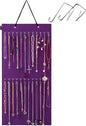 Wall Hanging Jewelry Organizer Storage with 24 Hook Wall Mounted Jewelry Display Hanging on Door Closet Necklace Holder for Bracelet Ring Chain-Patent Design(Purple)