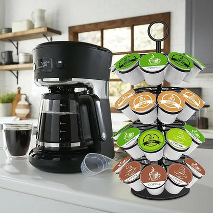KIMIUP Coffee Pod Holder, K Cup Organizer Compatible with K-Cups(36 Pods), Kitchen Detachable Coffee Pod Organizer for Countertop, Spins 360-Degrees