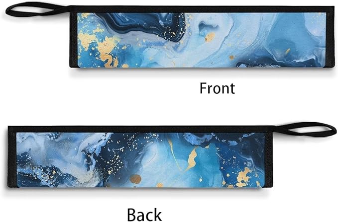 COEQINE Portable Utensil Case Fashion Marble Travel Frok Spoon Knife With Case Keychain Travel Accessories Lightweight Leafproof With Zipper 11.8 x 2.7 inch