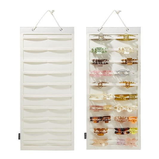 Hanging Hair Claw Clips Organizer, Claw Clips Organizers and Storage for Women Girls, Hair Claw Clips Holder for Wall, Door, Closet(NO ACCESSORIES INCLUDED)(Beige)