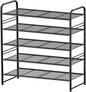 Standard Shoe Rack 5-Tier 32.5 Inches Wide, Free Standing Shoe Organizer for Indoor Outdoor | Adjustable Heavy-Duty Metal Shelf Ideal for Home Entryway Closet & Garage Balcony | Black
