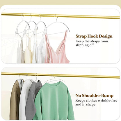 Non-Slip PVC Coating Metal Coat Hangers 40 Pack, Heavy Duty Clothes Hangers, No Shoulder Bumps, Space Saving Hangers for Sweaters, Suits, Shirts, Skirt, Jackets, White