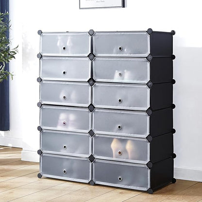Portable Shoe Rack Organizer, 6-Tier Storage Shoe Cabinet for 24 Pair, Shoe Organizer for Heels, Boots, Slippers