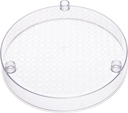 Amazon Basics Lazy Susan Turntable Organizer for Spices and Condiments, 9" Diameter, 2 Tier, Clear