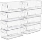 Sorbus Stackable Storage Bins Open Front, Clear Stackable Storage Bins, Pantry Bins for Storage and Organization, Acrylic Stackable Bins for Kitchen, Clear Pantry Organizer Bins (Small Wide 8 Pack)