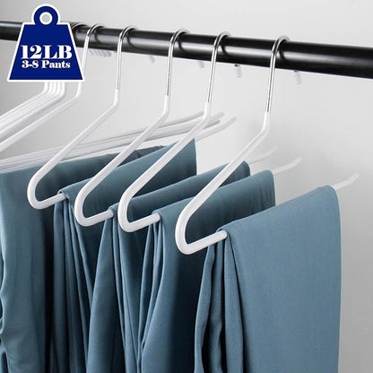 Pants Hangers 30 Pack Non Slip,Trouser/Blanket/Jeans Hangers for Closet Space Saving,Open Ended Pants Hanger Strong Durable (White)