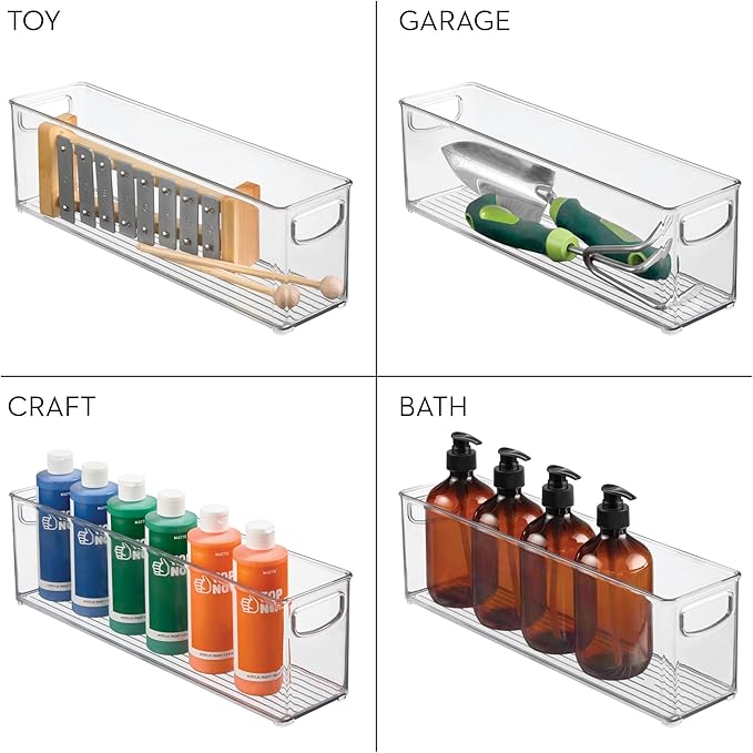 iDesign Stackable Pantry Bins with Handles, 4 Different Sizes, 5 Pack, Clear, Made in USA