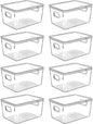 Clear Plastic Storage Bins with Lids, Perfect for Kitchen Organization or Pantry Organization and Storage, Stackable Fridge Organizer Bins, Storage Containers for Organizing, Cabinet Organizers