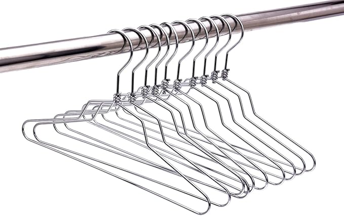 Quality Hangers Metal Children Hangers - Swivel Hook with Stainless Steel Body - Heavy Duty Wire Clothes Hangers - Pack of 10 - Hangers for Kids