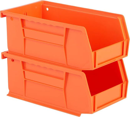 Hudson Exchange 7-1/2" x 4" x 3" (24 Pack) Plastic Stackable Storage Bin and Hanging Container, Orange