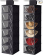 Briwooody 2 Pack XL Cowboy Hat Rack for Closet, 6 Shelf Hanging Hat Organizer for Wide Brim Caps, Dustproof Storage with Cover, Space Saving Closet Organizer for Cowboy Fedora Western Caps