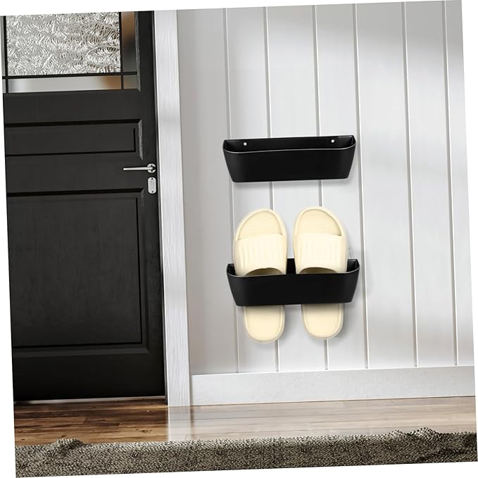 Happyyami 4 Mounted Shoe Rack Expandable Hanging Shoe Organizer for Closet Entryway and Bathroom Space-Saving Slipper Holder Adjustable Slots