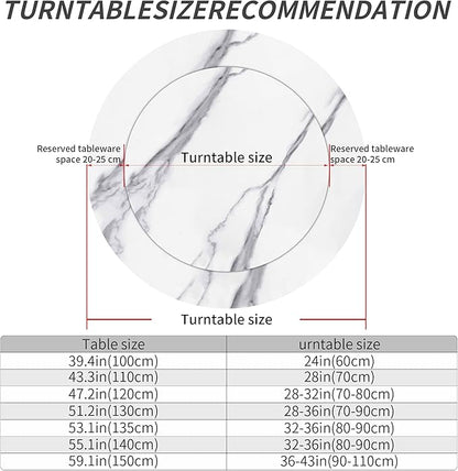 19.69" Lazy Susan for Table Top Sintered Stone Rotating Serving Tray for Dining Table, Kitchen Lazy Susan Organizer Spinning Rotating Food Server Party Centerpieces