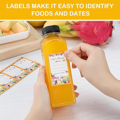 Dabacc Juice Bottles, 45Pcs 12oz Plastic Juice Bottles with Caps Airtight Reusable Clear Empty Water Containers Includes Label Funnel Brush for Juicing Drinking Beverage Smoothies Fridge（12oz）